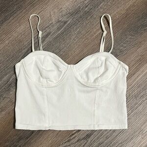 (25) Aritzia Sunday Best Liana Cream Bustier Top